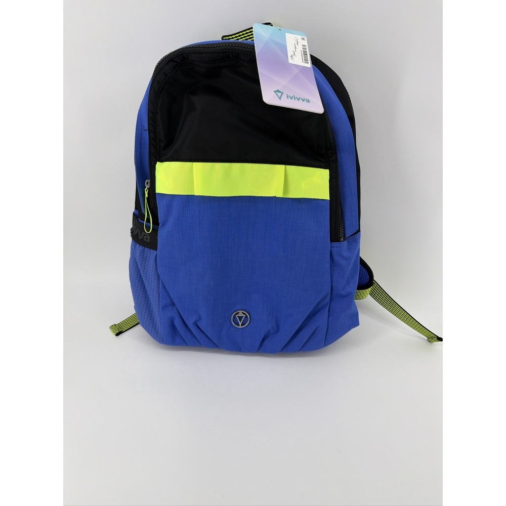 ivivva T091315 SPR/BLK Backpack Blue Black‎ Neon Yellow Spacious